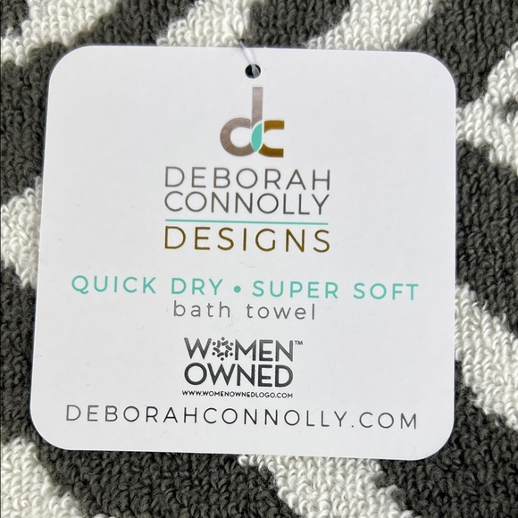 2 Pc Deborah Connolly Bath Towel Set Zebra Print Brown Cream Cotton Soft NEW - Picture 2 of 7